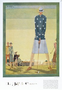 Golfkleid-Design von Jane Regny, Modeplatte aus der Zeitschrift 