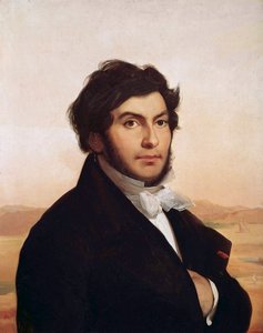 Porträt von Jean-Francois Champollion (1790-1832), französischer Ägyptologe, Entzifferer der Hieroglyphen. Gemälde von Leon Cogniet (1794-1880). Louvre Museum von Léon Cogniet