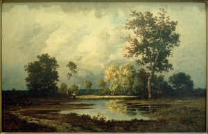 Landschaft mit Tümpel