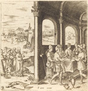 Christus auf dem Weg zum Haus eines Pharisäers von Leonard Gaultier
