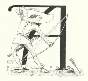 A war ein Bogenschütze und schoss auf einen Frosch von Leonard Leslie Brooke