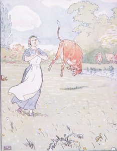 Hier Mutter, rief er, im Inneren der roten Kuh von Leonard Leslie Brooke