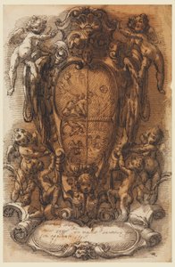 Entwurf eines Wappenschildes mit Wappen