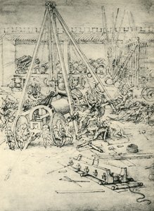 Eine Szene in einem Arsenal von Leonardo da Vinci