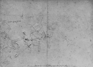 Allegorie des Ruhms, der den Neid angreift, ca. 1480 von Leonardo da Vinci