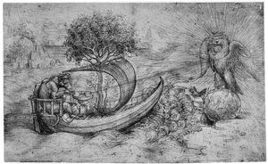 Allegorie mit Wolf und Adler, ca. 1516, 1954 von Leonardo da Vinci