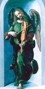 Ein Engel in Grün mit einer Vielle, um 1500 von Leonardo da Vinci