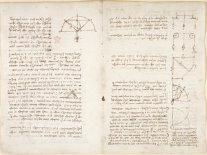 Notizen und Diagramme zur Mechanik von Leonardo da Vinci