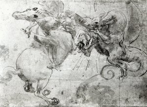 Kampf zwischen einem Reiter und einem Drachen, ca. 1482