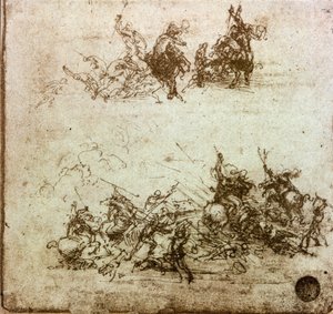 Schlacht der Reiter, Studie zur Schlacht von Anghiari von Leonardo da Vinci