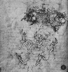 Schlacht von Reitern und Fußsoldaten, ca. 1480, 1945