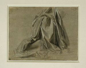 Draperie für eine kniende Figur von Leonardo da Vinci