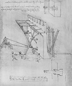 Gerät zur Abwehr von Sturmleitern, ca. 1480 1945 von Leonardo da Vinci