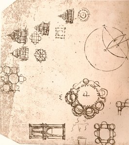 Zeichnung der kirchlichen Architektur, ca. 1472-1519 von Leonardo da Vinci