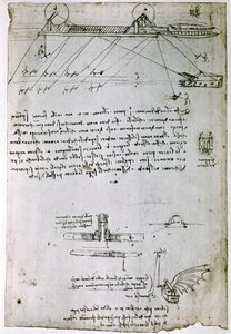 Auszug aus einem Da Vinci Manuskript über das Prinzip und den Bau eines "Seebaggers" von Leonardo da Vinci