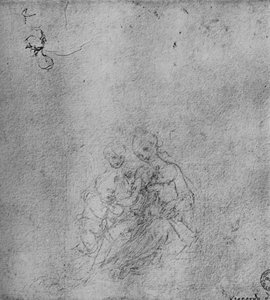 Madonna mit Kind und dem kleinen Johannes und einem Engel, ca. 1475, 1945 von Leonardo da Vinci