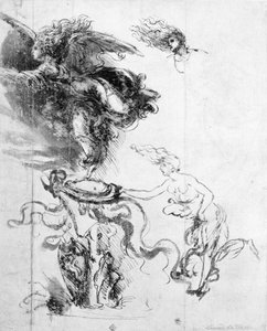 Silhouette eines Engels von Leonardo da Vinci