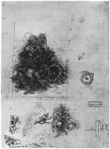 Studien für Die Jungfrau und das Kind mit St. Anna und Johannes dem Täufer, 1503 1954 von Leonardo da Vinci