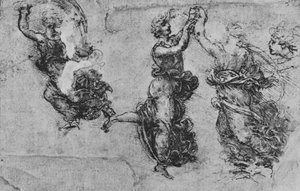 Studien von tanzenden Nymphen, ca. 1480, 1945