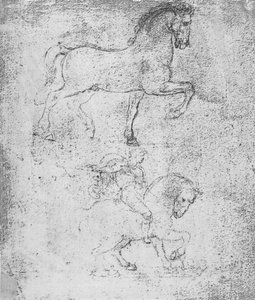Studie für das Sforza-Denkmal, ca. 1482-ca. 1499, 1883 von Leonardo da Vinci