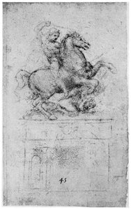 Studie für das Trivulzio-Denkmal, um 1508, 1954 von Leonardo da Vinci