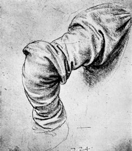 Studie für den Ärmel des rechten Arms von St. Peter, 15. Jahrhundert, 1930 von Leonardo da Vinci