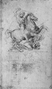 Studie eines Reitermonuments, ca. 1480 1945 von Leonardo da Vinci