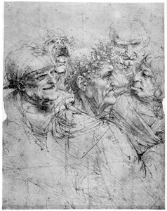 Studie von fünf grotesken Köpfen, ca. 1494