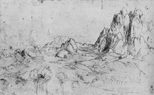Blick auf eine Bergkette, ca. 1480 1945