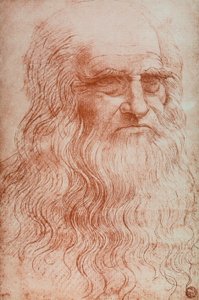 Porträt von Leonardo da Vinci, Kopie des Selbstporträts von Leonardo da Vinci, Sanguigna, Accademia Gallery, Venedig von Leonardo da after Vinci