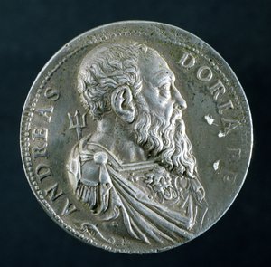 Porträtmedaillon von Andrea Doria (1466-1560) (Vorderseite), ca. 1541 (Silber) von Leone Leoni