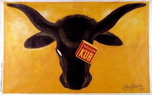 Werbeplakat für Kub-Brühe mit einem Rinderkopf. 1931. Illustration von Leonetto Cappiello (1875-1942)
