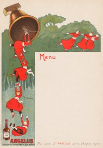 Menüseite Angelus: Likör der Salesianer von Dom Bosco, 1911 von Leonetto Cappiello