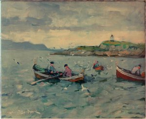 Fischer auf den Lofoten von Leonhard Sandrock