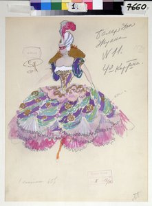 Kostümentwurf für "Don Giovanni" von Wolfgang Amadeus Mozart, 1914 von Leonid Mihhaylovich Brailovsky