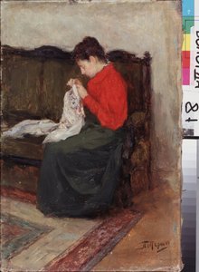 Bei der Arbeit von Leonid Osipovic Pasternak