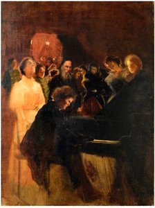 Leo Tolstoi bei einem Konzert von Anton Rubinstein