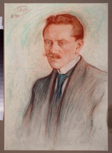 Porträt des Dichters Jurgis Baltrusaitis von Leonid Osipovic Pasternak