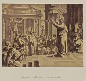 Karikatur - Paulus predigt in Athen von Leonida Caldesi