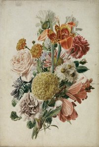 Blumenstrauß mit Tagetes und Lilie von Leopold von Stoll