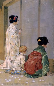 Postkarte erstellt für die Premiere von "Madame Butterfly" in Brescia