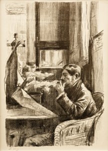 Rauchender Herr im Café I