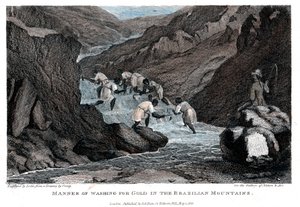 Art des Goldwaschens in den brasilianischen Bergen, 1814 von Lester