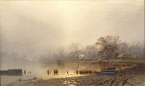 Nebel. Der Rote Teich in Moskau im Herbst, 1871 von Lev Lyvovich Kamenev