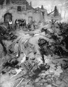 Unsere Truppen nehmen Steinbach, Elsass, Erster Weltkrieg, 1915 von Leven and Lemonier