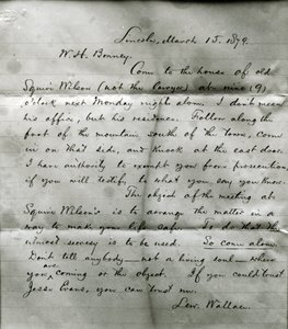 Brief von Lew Wallace an W. H. Bonney (1860-81) 15. März 1879 von Lew Wallace
