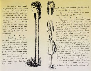 Alice auf dem langen Hals - Manuskript und Zeichnungen von „Alice im Wunderland“ von Lewis Carroll, Sammlung