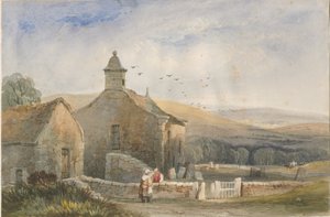 Elkstone Kapelle: Aquarell, undatiert [?19. Jahrhundert] von Lewis John Wood