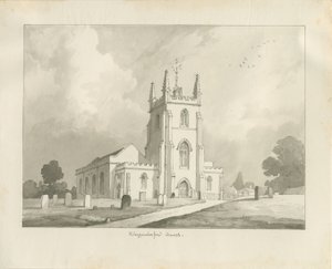 Kingswinford Kirche: Sepia-Zeichnung, 1837