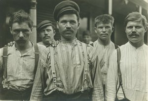 Stahlarbeiter im russischen Boarding House, Homestead, Pennsylvania, 1907-8